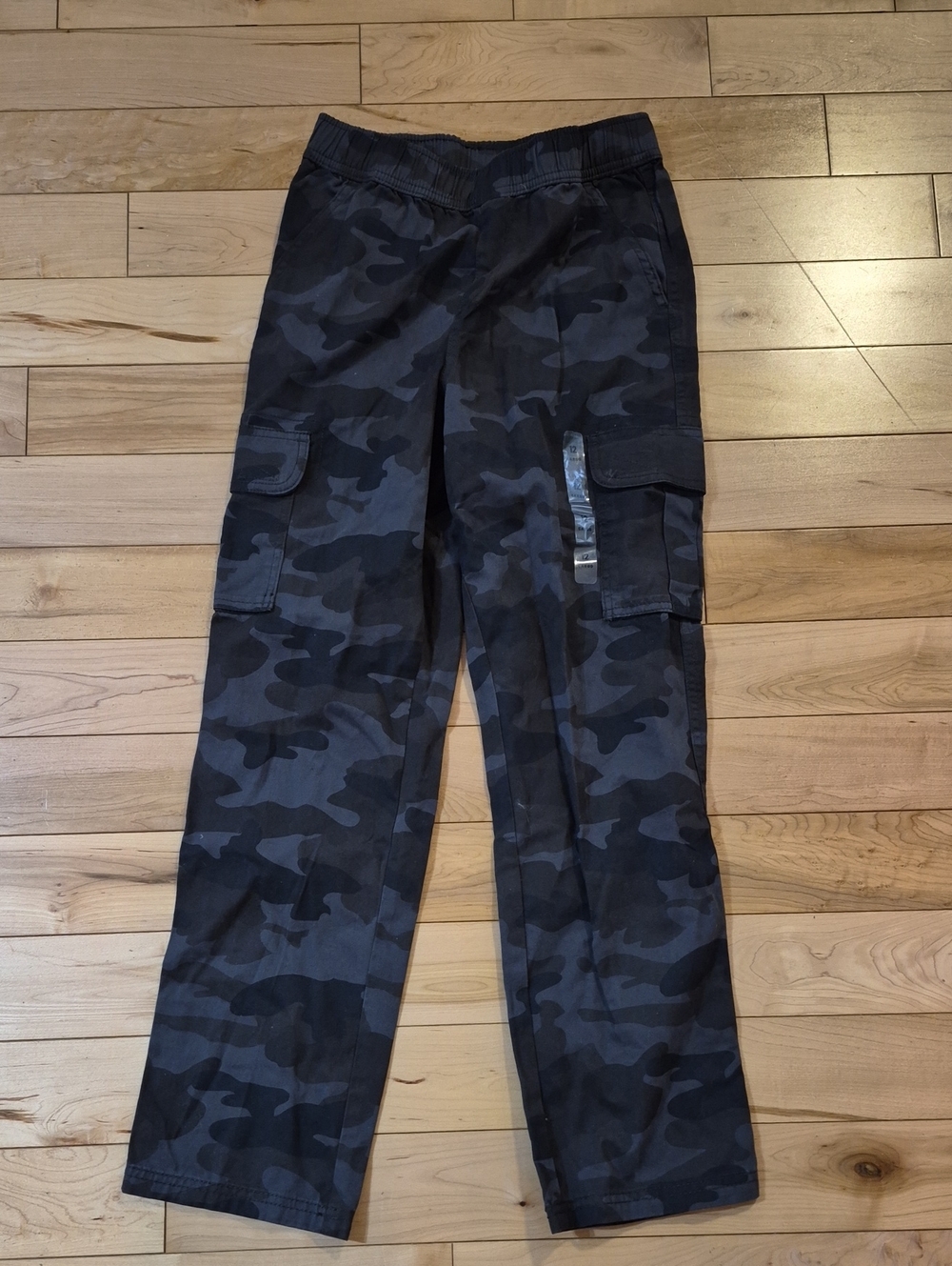 Brand New Boys Size 12 The Children's Place Black Grey Camouflage Cargo Pants
